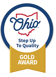 The Ohio Step Up to Quality Gold Award medal graphic.