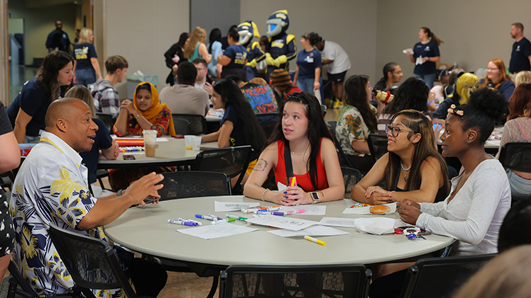 Rocket Welcome Weekend began Friday morning with Donuts with the Dean of Students, as Dr. Sammy Spann, vice provost and dean of students, met with first-year students in Thompson Student Union Ingman Room.