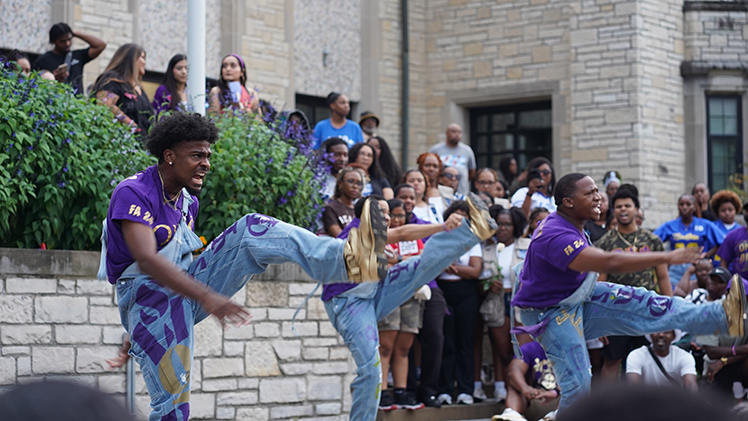 Rocket Welcome Weekend concluded Sunday as members of Omega Psi Phi Fraternity Inc. performed during the NPHC Jam Session on the steps outside of Thompson Student Union.