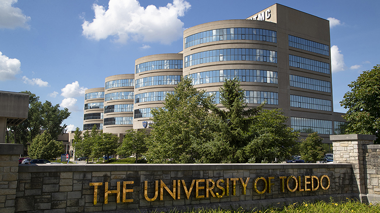 Building exteriors of the University of Toledo Medical Center (UTMC) in Summer