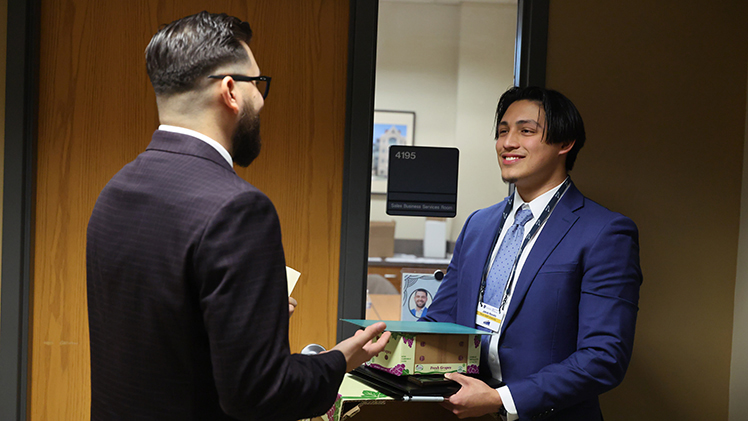A student participates in the 2026 University of Toledo Invitational Sales Competition in the Savage and Associates Business Complex. The competition is organized annually by the Neff College of Business’ Edward H. Schmidt School of Professional Sales.