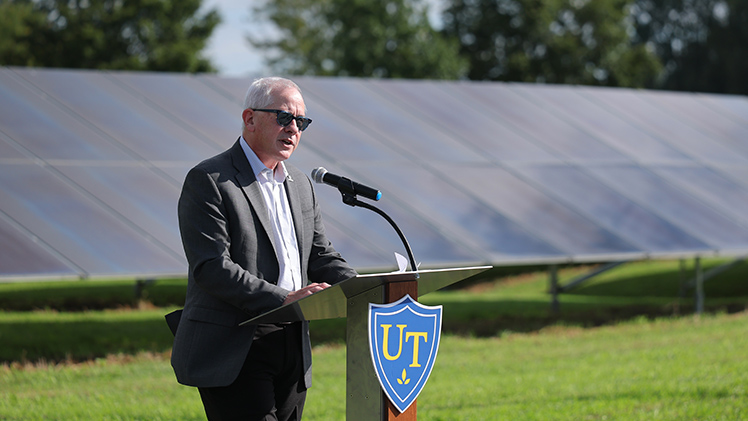 UToledo President James Holloway speaks at the event.